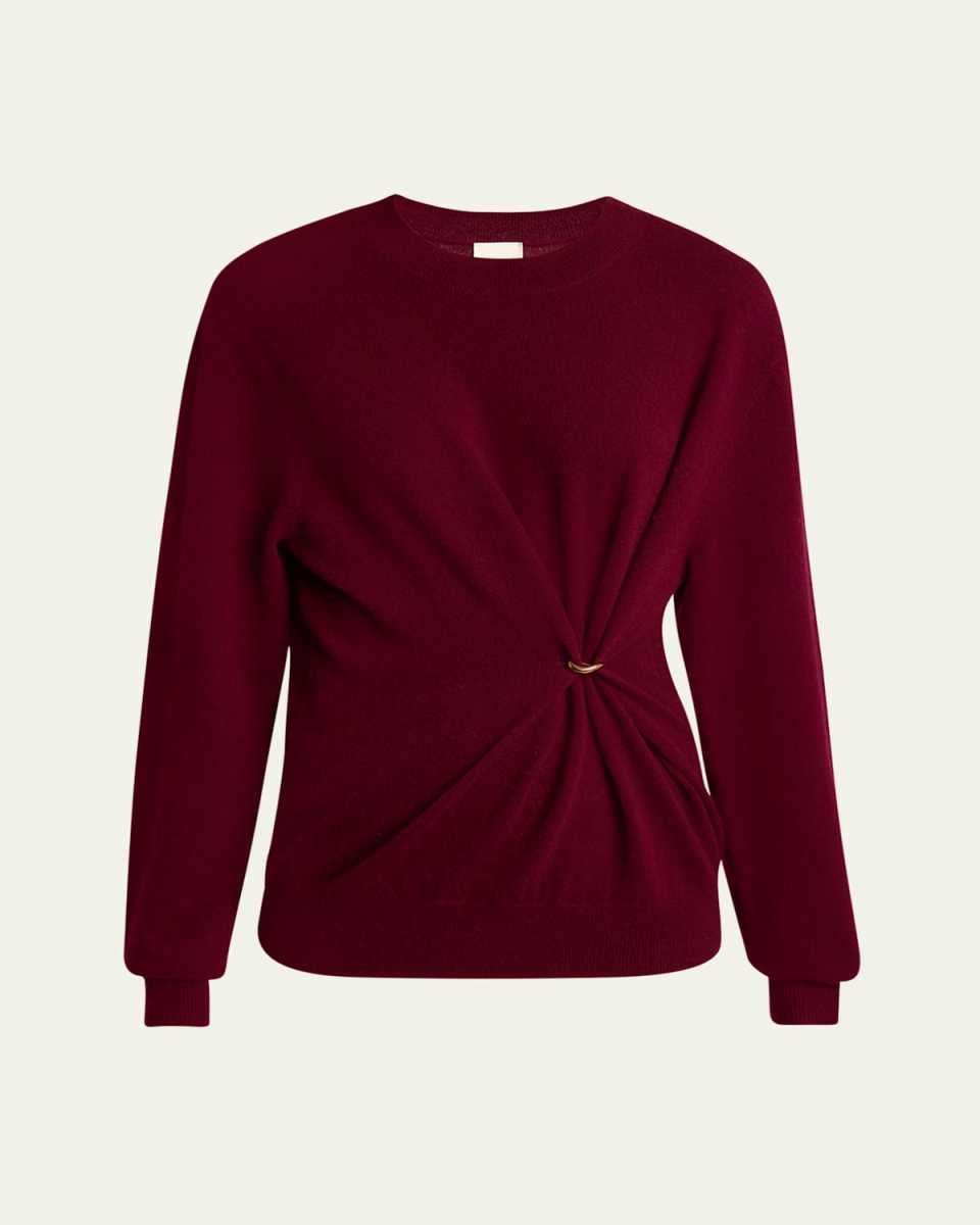 Ilaria Gathered Ring Wool-Cashmere Sweater